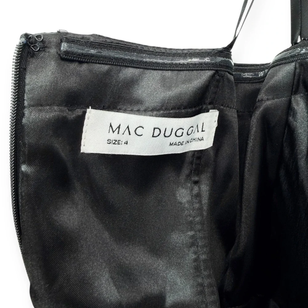 NEW Mac Duggal Black Strapless Floral Brocade Ballgown $798 -‎ Size 4